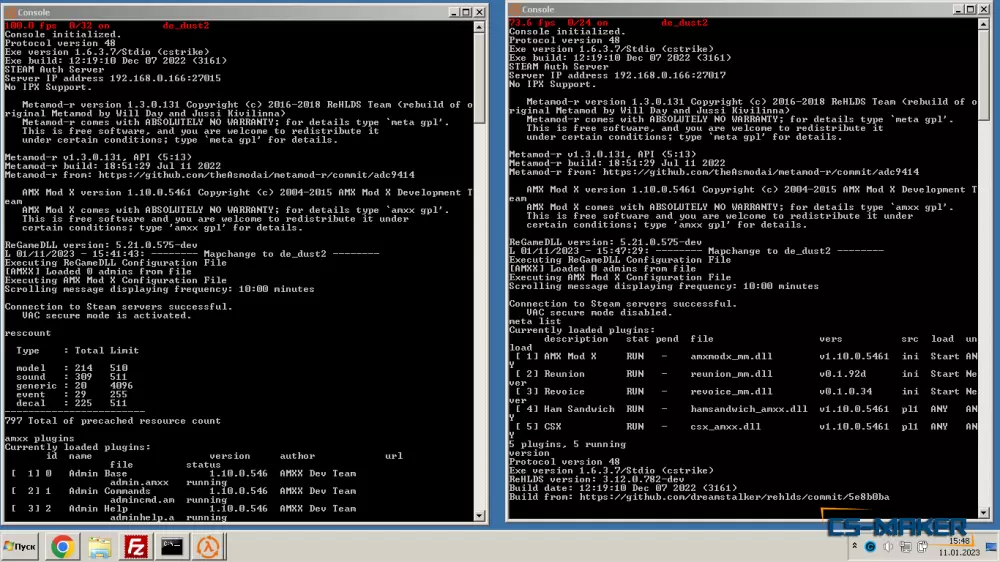 Чистый сервер (REHLDS) (AmxModX 1.9.0 - 1.10.0) (Windows) (2023) для CS 1.6